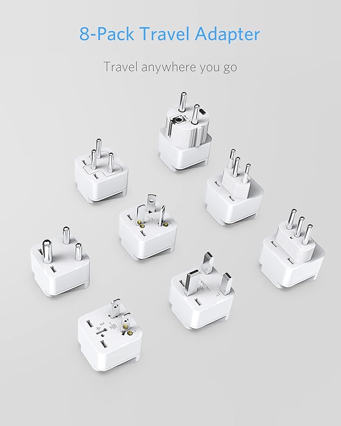 BESTEK Worldwide Travel Plug Adapter Set, Grounded Universal Power Plug Adapter - Image 7