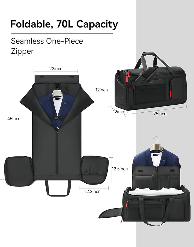 Large 3 In 1 Waterproof Garment Duffle Bags - Image 3