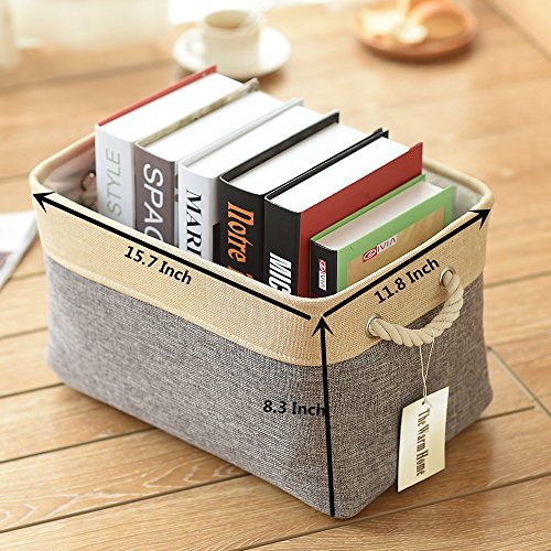 Storage Basket (Gold&Grey / Large - 15.7Lx11.8Wx8.3H)