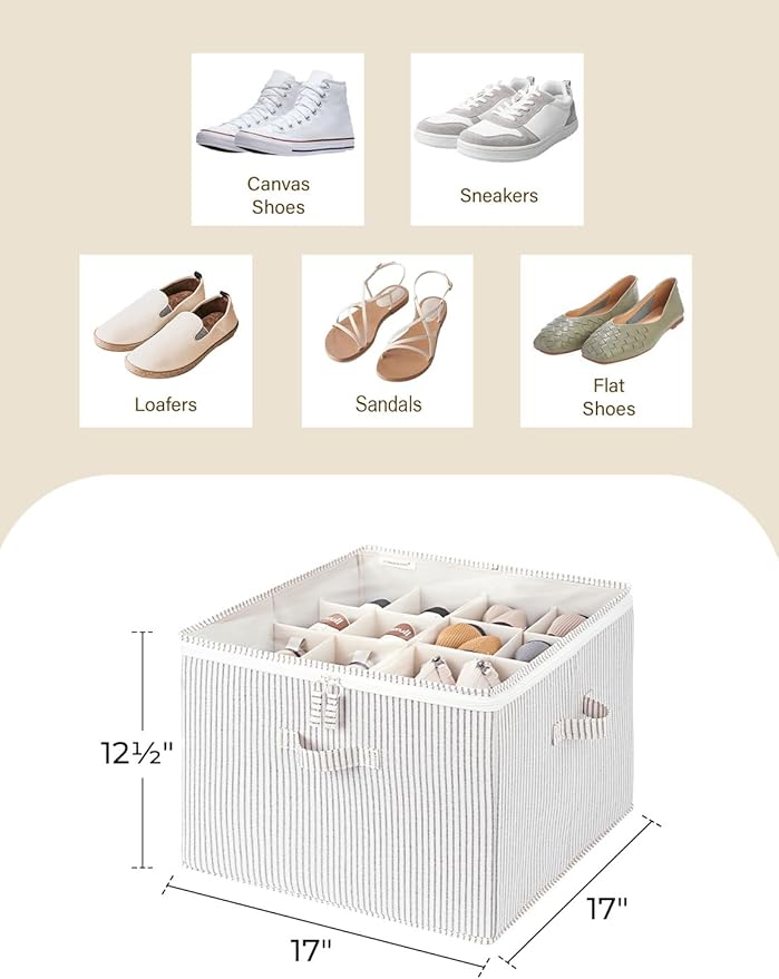 StorageWorks Shoe Organizer for Closet, Fits up to 16 Pairs, Shoe Cubby Storage - Image 3
