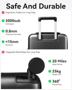 LUGGEX 24 Inch Luggage with Spinner Wheels, Expandable PC Hard Shell Checked - Image 7