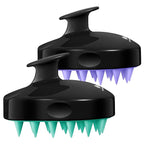 HEETA Hair Scalp Massager Shampoo Brush 2 Pack, Soft Silicone Bristles to Remove Dandruff, Waterproof Hair Scrubber for Both Wet Dry Use, Suitable for Men & Women (Turquoise & Purple)