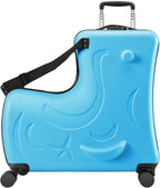 Kids Ride-On Suitcase, Hardside Rolling Luggage by AOWEILA
