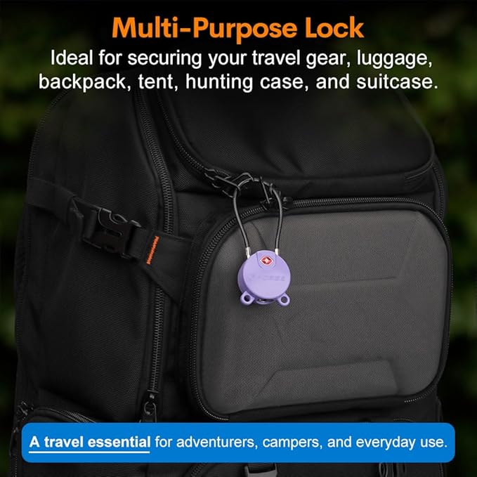 Forge TSA Approved Luggage Locks Ultra-Secure Dimple Key Locks, Cable Lock - Image 5