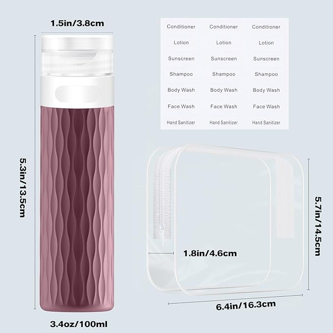 Travel Bottles for Toiletries, TSA Approved 3.4oz Travel Size Containers - Image 4