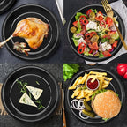 50 Pcs Black Plastic Plates (Black / 50 Pcs)