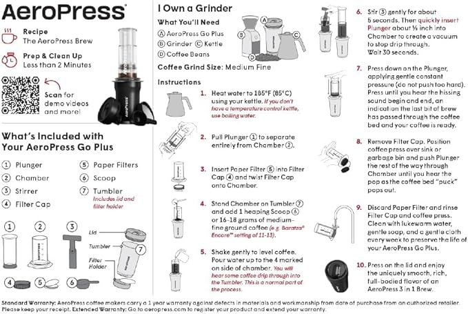 AeroPress Go Plus, Small Portable Coffee Maker - Image 8