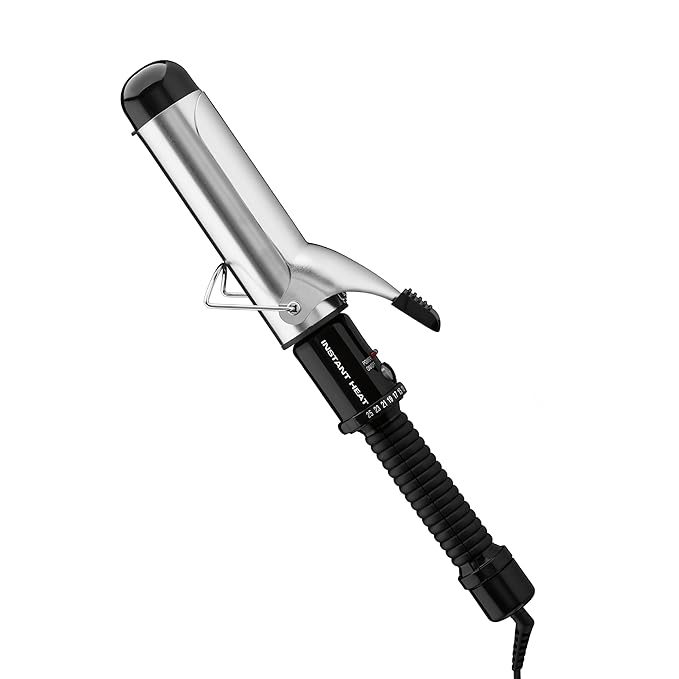 Conair Instant Heat 1½ Inch Curling Iron, 1½-Inch Barrel Hair Curler Produces Soft Waves and Loose Curls, 25 Heat Settings, Dual Voltage, For Use on Medium and Long Hair, Black