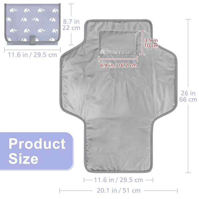 Accmor Portable Diaper Changing Pad, Waterproof Baby Changing Mat, Foldable - Image 6