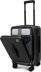 20 Inch Luggage with Spinner Wheels, Expandable Front Opening Suitcase 100% PC by QIMER