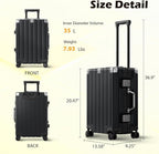 Krute Aluminum Frame Carry On Luggage 20 Inch Zipperless Luggages USB Charger - Image 3