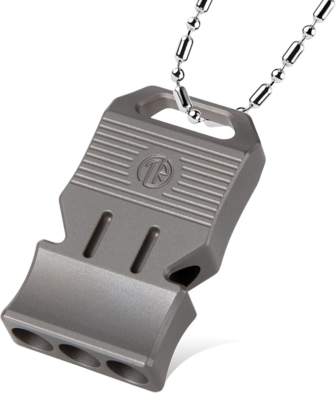 TACRAY Titanium Emergency Survival Whistle, Portable Necklace Whistle, Loud by TACRAY