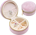 TAIMY Small Jewelry Travel Case, Round Mini Travel Jewelry Box by TAIMY