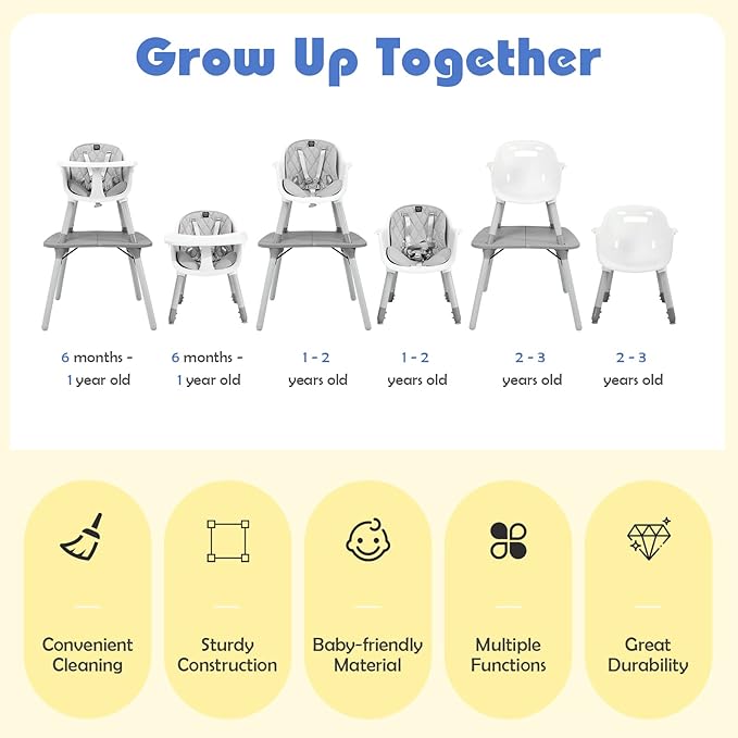 HONEY JOY 5-in-1 High Chair, Convertible Highchair - Image 8