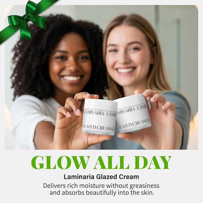 SHIONLE Laminaria Glazed Cream 1.76oz (50g) | Korea Sea Kelp Face Lightweight Moisturizing Cream | Deep Hydration Soothing Plump Firm Soft Smooth Glowy Skin | Daily Korean Skin Care for All Skin Type