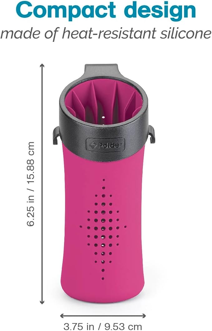 Polder Silicone Cover for Flat Iron, Curling Iron, Hair Straightener - Portable Organizer for Styling Tools, Travel or Home Use, Pink