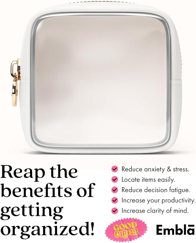 Clear Makeup Bag Zipper Pouch, Transparent Cosmetic Case Organizer, TSA - Image 6