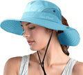 ZOORON Women's Ponytail Safari Sun Hat, Wide Brim UV Protection Outdoor Bucket by ZOORON
