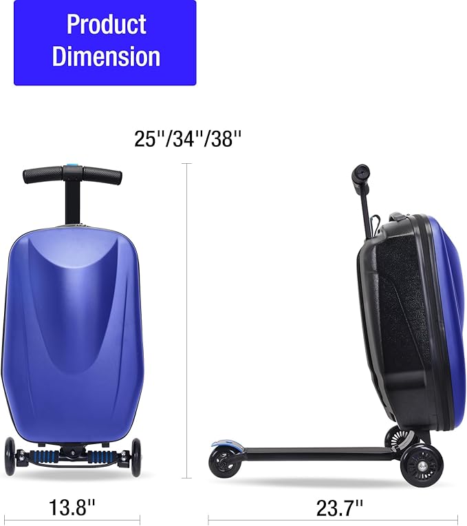 20" Kids Scooter Suitcase Ride-On Carry-On - Image 7