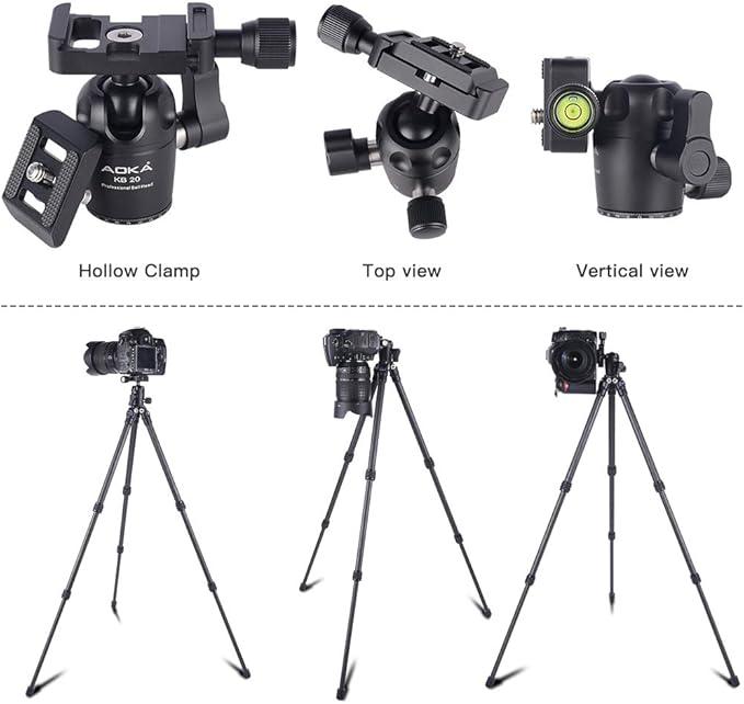 AOKA 28in/1.1lb Mini Portable Carbon Fiber Tripod, Lightweight Compact Travel - Image 6