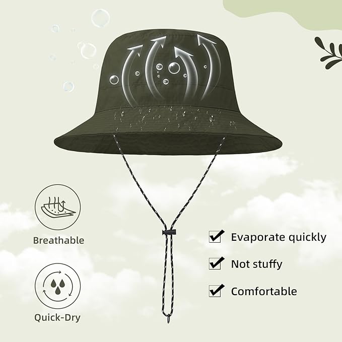 Durio Waterproof Bucket Hats for Woman UPF 50+ Sun Hat UV Protection Packable - Image 5