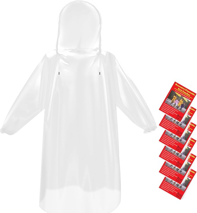 Bruvoalon 6 & 20 Pack Disposable Rain Ponchos - Image 8
