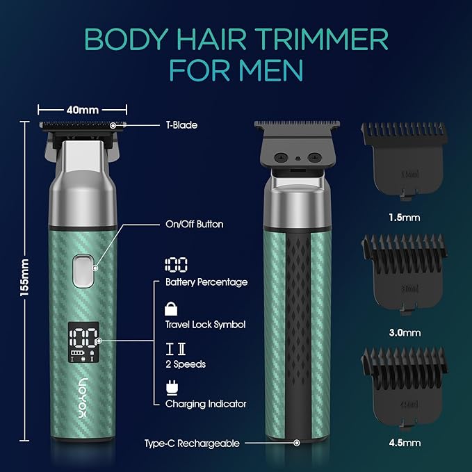 VOYOR Body Hair Trimmer for Men, Electric Razor, Versatile Groin & Body Trimmer - Image 6