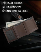 Jenoss Smart Wallet For Men: Full Grain Leather, Handcrafted, Slide Metal Pop - Image 6