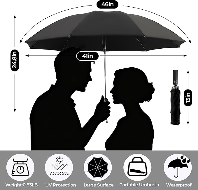 LLanxiry Compact Travel Umbrella, Mini Windproof Umbrellas - Image 4
