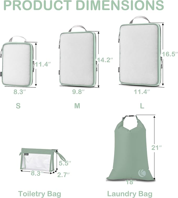Cipway Compression Packing Cubes, See Through Mesh Luggage Organizer Bags - Image 4