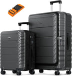 Luggage Sets 2 Pieces, 20/28 Inch PC Hardshell Suitcase by CENSIEN
