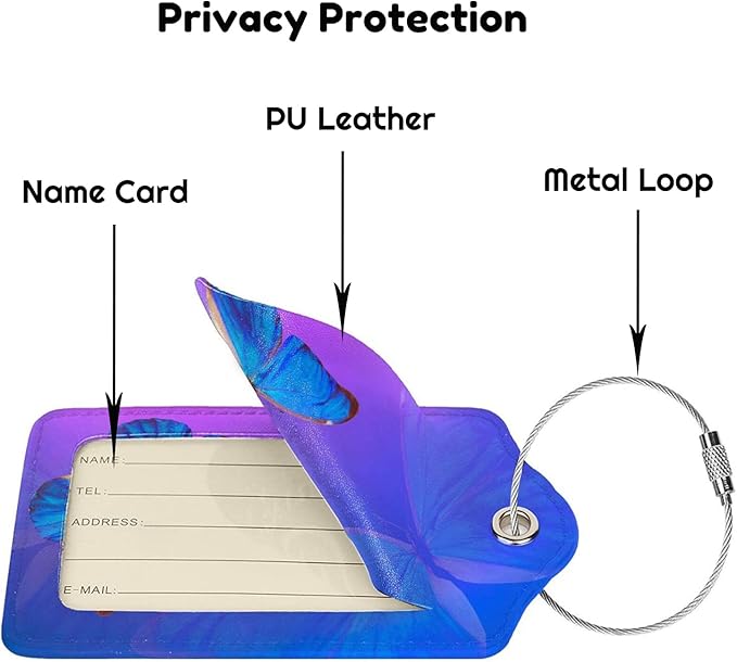 Blue and Purple Luggage Tags - Image 3