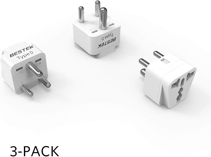 BESTEK India, South Africa Travel Plug Adapter, Grounded Universal Type D Plug - Image 8