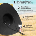 DRESHOW Beach Hats for Women Big Straw Wide Brim Summer Hat Floppy Foldable - Image 6