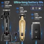 KEMEI Hair Clippers for Men Professional, Barber Clippers and Trimmers Set, Foil Shaver for Men,Cordless Hair Clippers and Barber Kit, Hair Cutting Kit, KM-2293Gold, KM-PG2290D, KM-T95