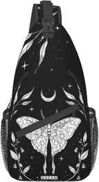 SUPLUCHOM Sling Bag Black White Butterfly Moon Tarot Black White Butterfly Moon - Image 2