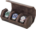 Genuine Leather Watch Roll Travel Case, Vintage Full Grain Leather Hexagon by UPRESYE