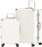 AnyZip Luggage Sets 2 Piece Aluminum Frame Carry On and Checked Suitcase PC ABS by YourBestTravelChoice