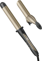 INFINITIPRO BY CONAIR Tourmaline Ceramic 1¼-Inch Curling Wand, Detachable Clip Turns Wand into Curling Iron, Produces Flawless Waves and Curls, for Use on Medium and Long Hair, Dark Grey
