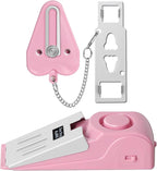 Portable Door Lock & Door Stop Alarm Set, Dual Protection Home Security Door Kit by HNHMT