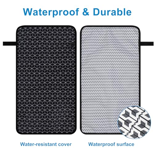 Portable Diaper Changing Pad (Black Geometry (26'' X14'' ))