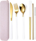 AARAINBOW 6 Pieces 18/8 Stainless Steel Flatware Set Portable Reusable Cutlery by AARAINBOW