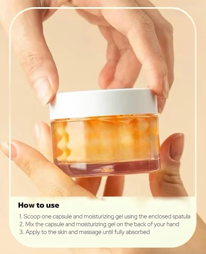 Capsule Cream Facial Moisturizer Korean Skin Care – Collagen & Hyaluronic Acid Moisturizer – Wrinkle Cream for Women & Men – Skin Radiance Day & Night Transparent Face Gel – 1.76 oz