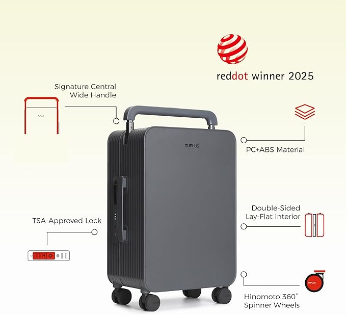 TUPLUS 20” Carry-On Hardside Luggage Lightweight ABS Travel Suitcase - Image 2