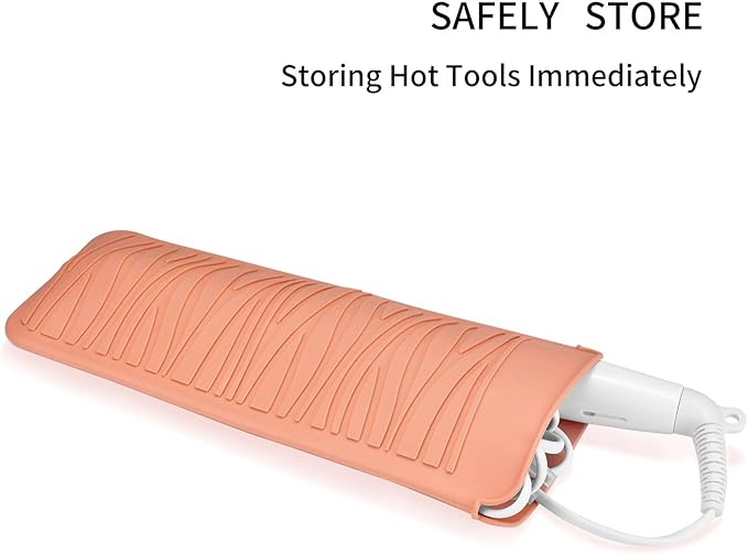 Silicone Heat Resistant Travel Mat Pouch for Straighteners, Curling Wands, Flat Irons and Hair Styling Tools