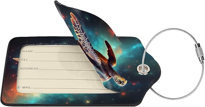 Sea Turtle Leather Luggage Tag - Image 2