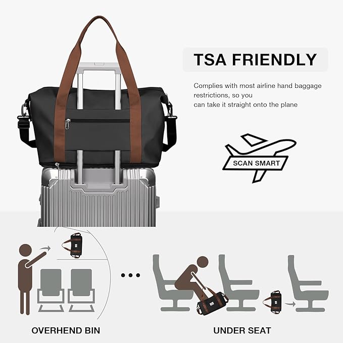 Travel Duffel Bag, Sports Tote Gym Bag, Shoulder Weekender Overnight Bag - Image 4