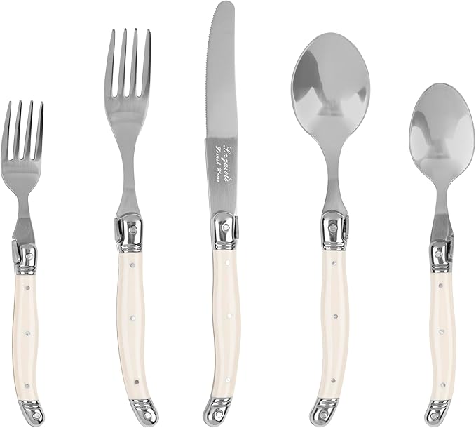 French Home Laguiole 20 Piece Flatware Set – 18/10 Stainless Steel Flatware Set by FrenchHomeLaguiole