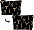 IWXYI Western Makeup Bags - Cow Print Zipper Pouch Travel Toiletry Gifts for Women