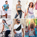 Fashion Cross body Fanny Pack Shoulder Bag for Women Men with Gold Zipper (Black(upgrade Fabric Gold Metal Zipper) / Large)
